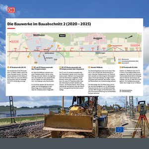 Infotafel aus dem Infopunkt Müllheim zum Thema Bauwerke im Bauabschnitt 2